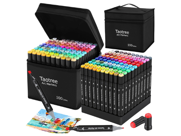 Taotree Alcohol Markers 100-Color Set Review (Dual Tip Test)